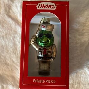 Glass blown. Limited edition Private Pickle Military Ornament from Heinz